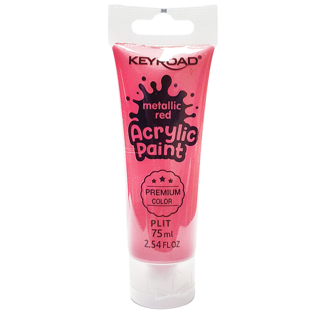Pintura Acrílica Rojo Metálico 75 ml - Keyroad KR-972208