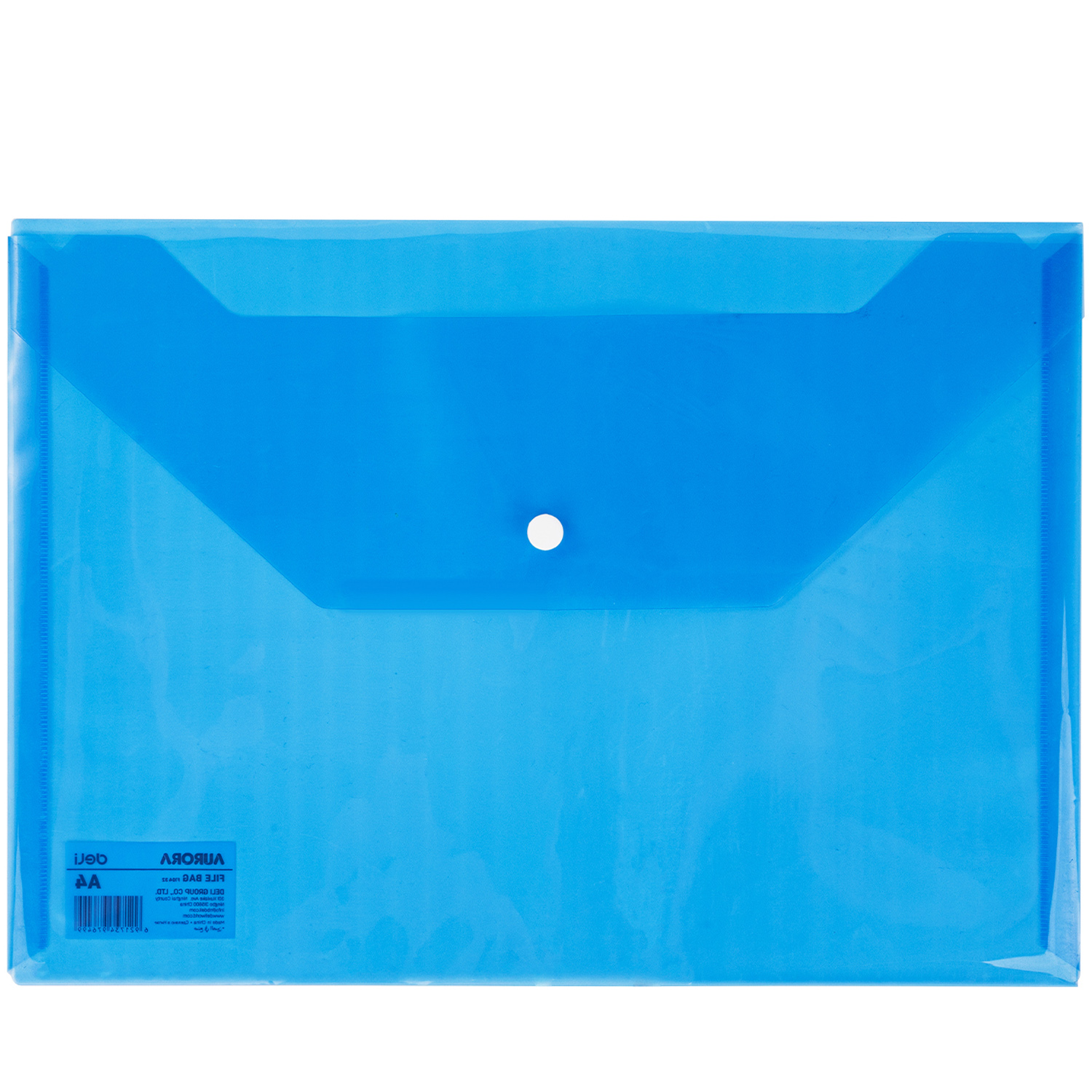 Sobres Plásticos 9" x 12" con Botón, Azul Transparente