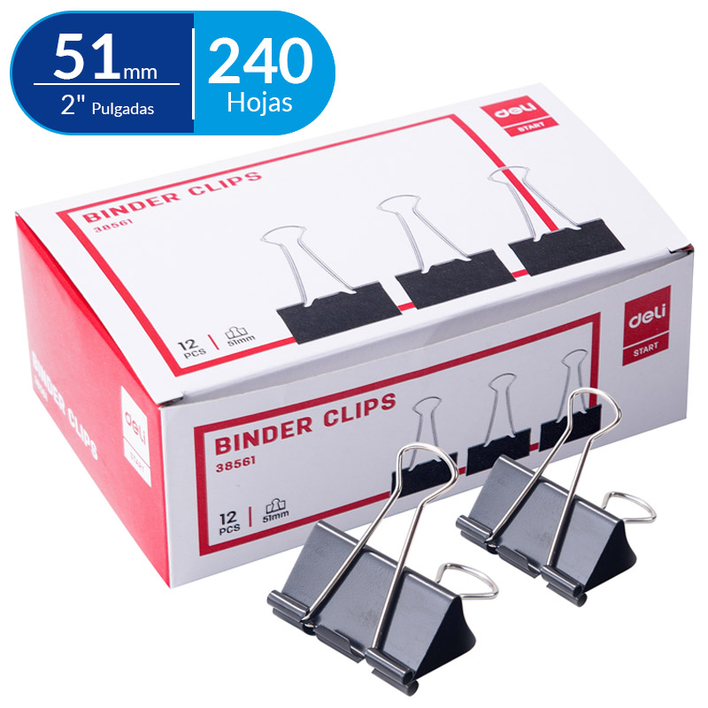 Clips Billeteros 51 mm (2"), 12 pcs - Deli Start