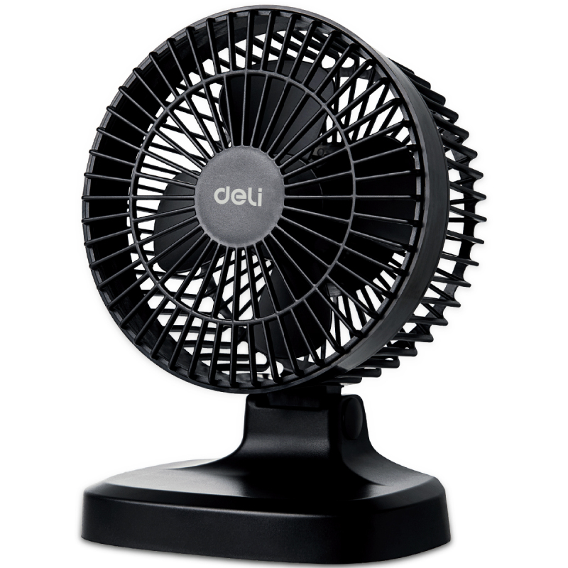 Abanico de Escritorio USB Plástico de 6" Pulgadas,  Negro - Deli  3687