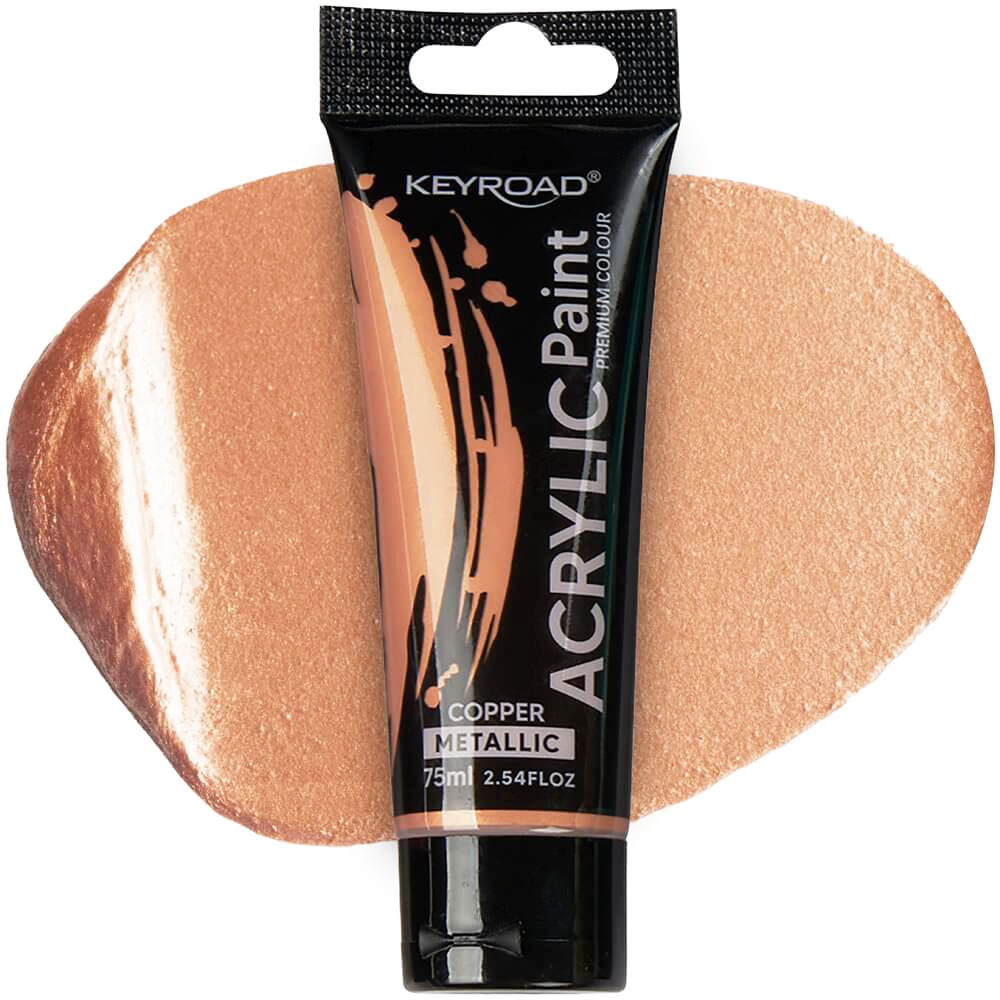 Pintura Acrílica Cobre Metálico 75 ml - Keyroad KR-972213