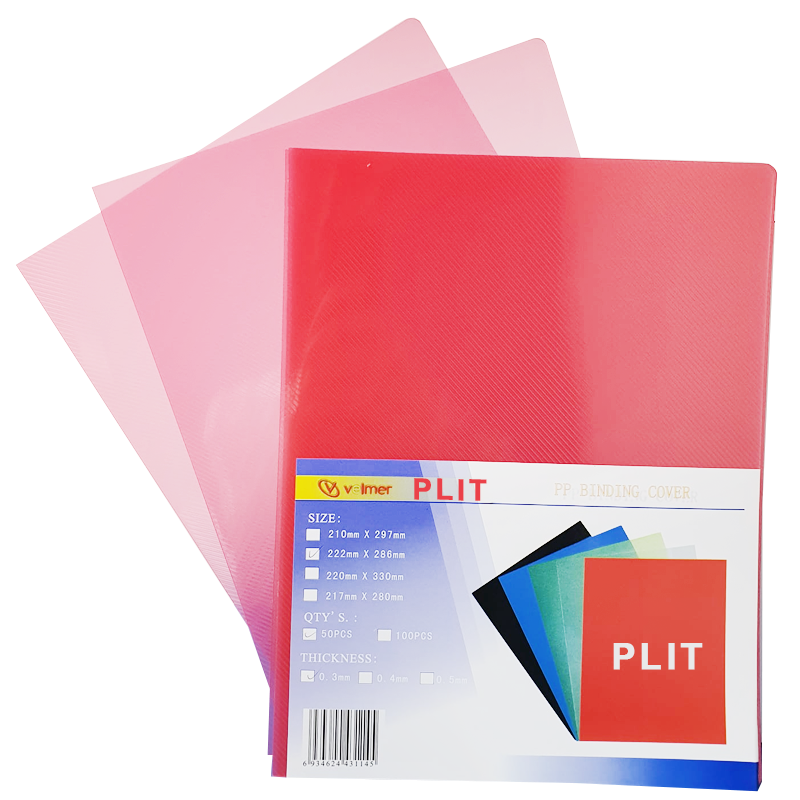 Cubierta para Encuadernar Plástica, Rojo Transparente, 50 pcs