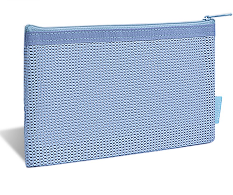 Estuche en Malla Transpirable Escolar para Lápices, Azul - Deli Storage Mesh Bag 67058F