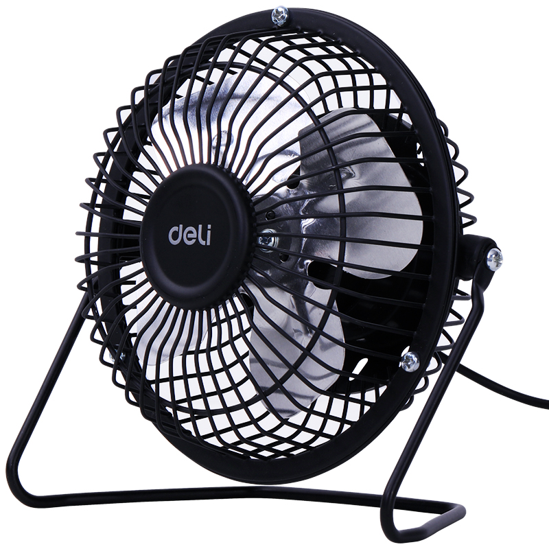 Abanico de Escritorio Metálico USB de 6" Pulgadas,  Negro - Deli  3682