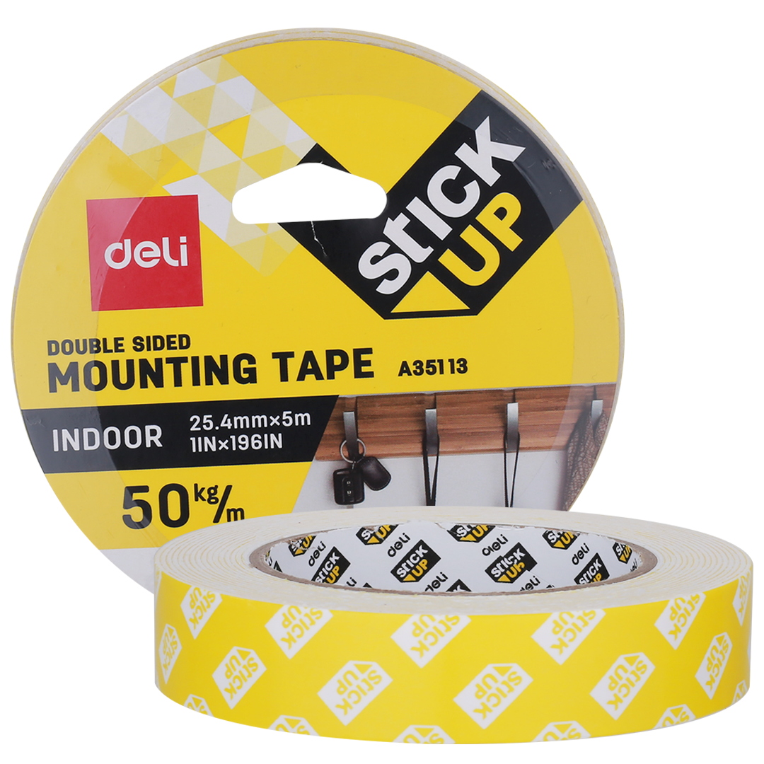 Cinta Doble Cara 1" X 5m, Blanca para Interior - Deli Stick Up