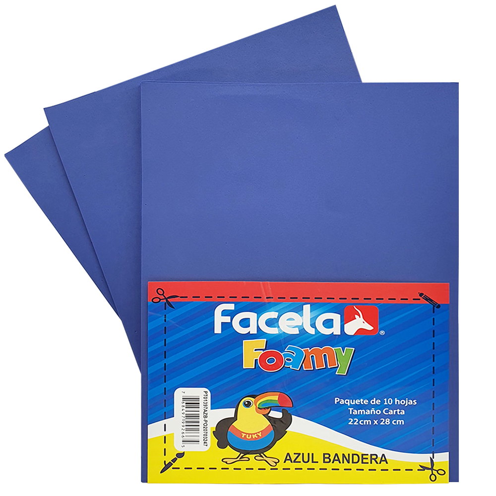 Foamy Liso 9" x 12", Color Azul Oscuro, 10 Hojas
