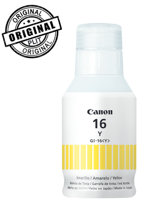 Original: Botella de Tinta Canon GI-16 Amarillo para Impresoras Canon Maxify: Gx 3010, Gx4010, Gx6010, Gx7010