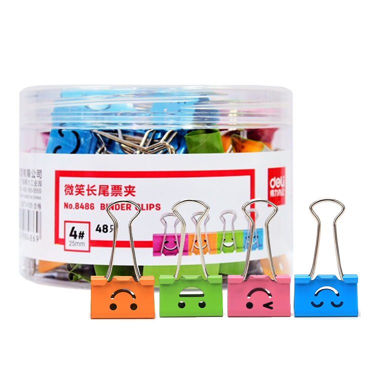 Clips Billetero 25 mm de Colores y Caritas Sonrientes, 48 pcs 