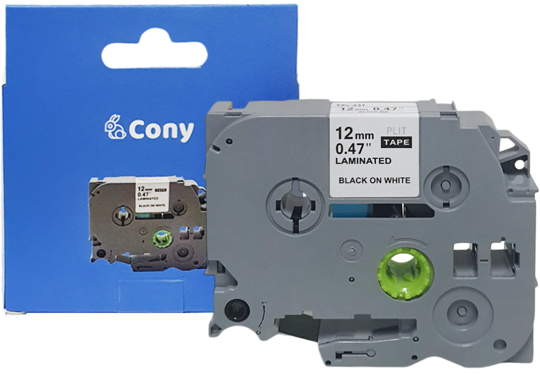 Cinta Rotuladora Cony TZE-231 Blanca Compatible con Rotuladoras Brother