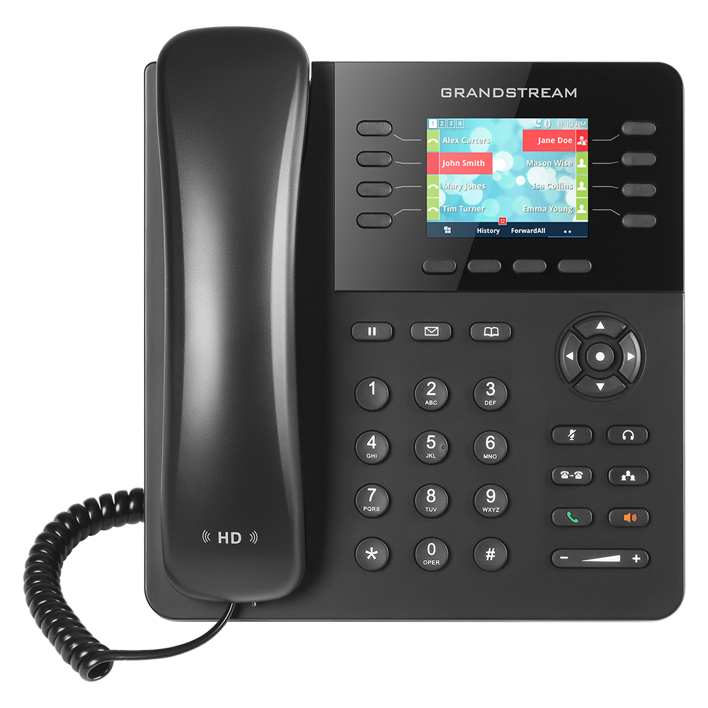 Teléfono IP Grandstream GXP2135 (Gigabit), 8 líneas, 4 cuentas SIP, PoE y Bluetooth