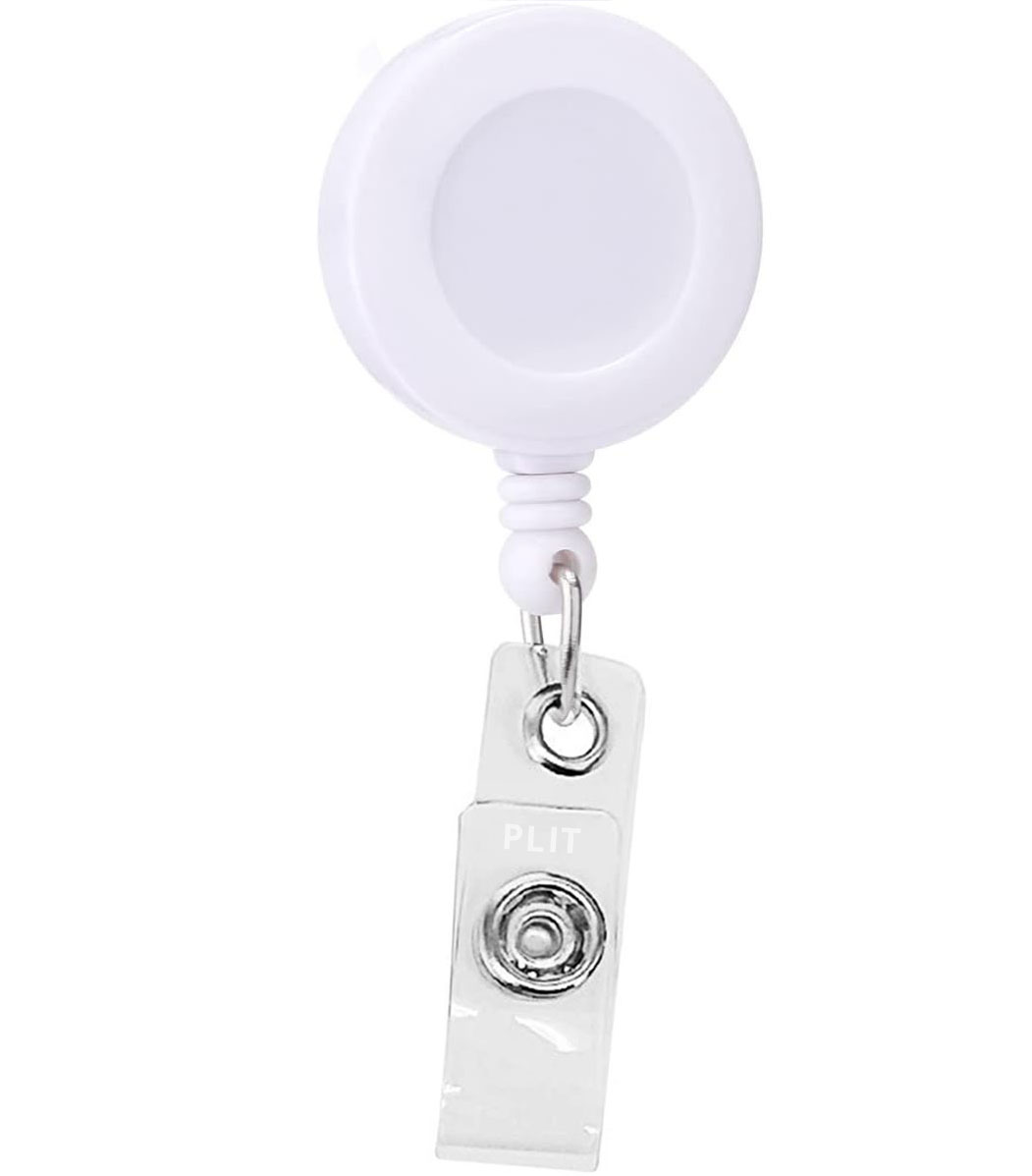Cordon tipo YOYO Extendible para Porta Carnet, Blanco