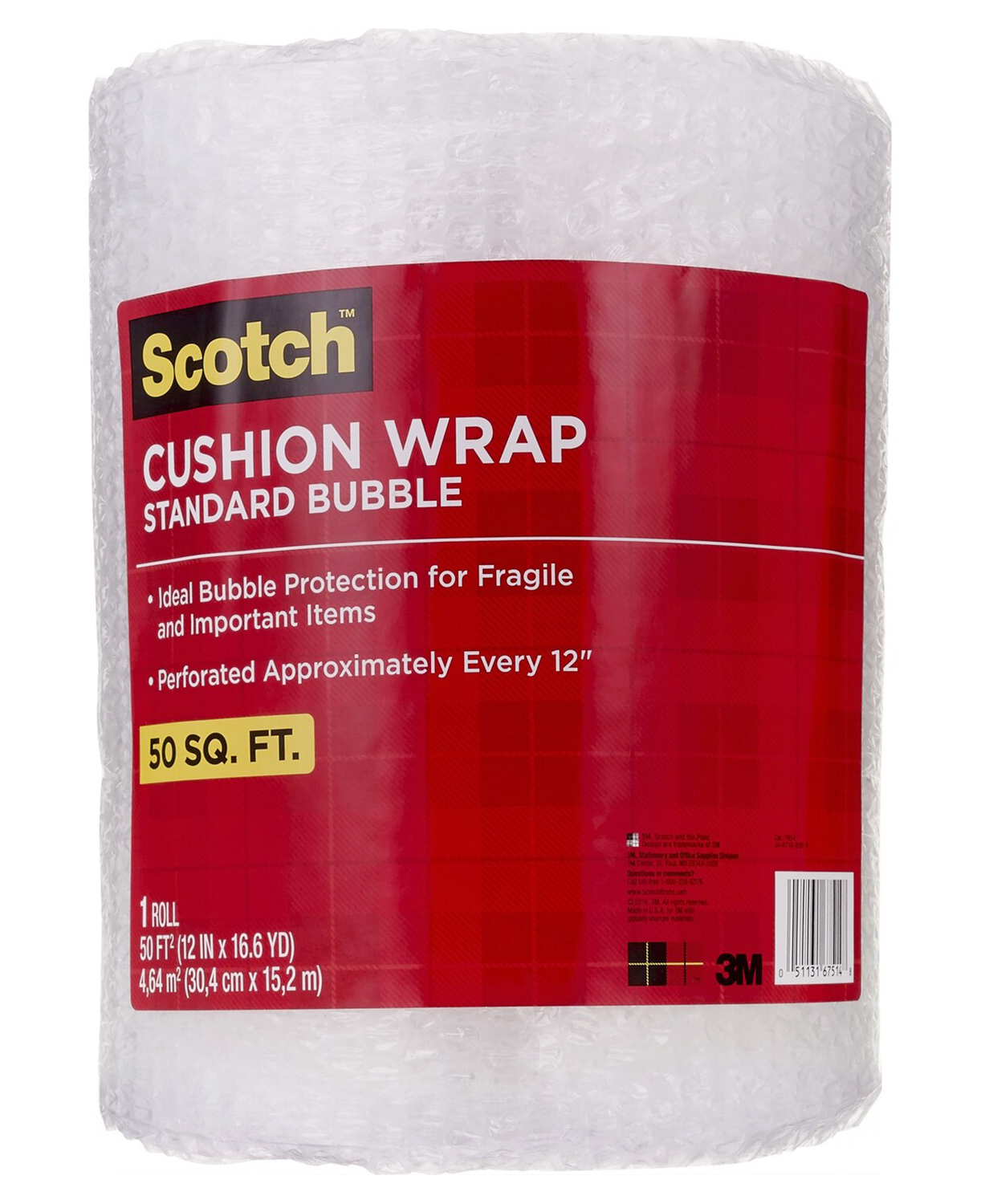 Burbujas Plástica para Envoltura 12" x 50 Pies -  Scotch #7954