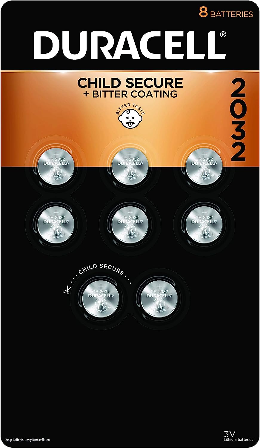 Pilas de litio Duracell CR2032, 3V, 8 pcs