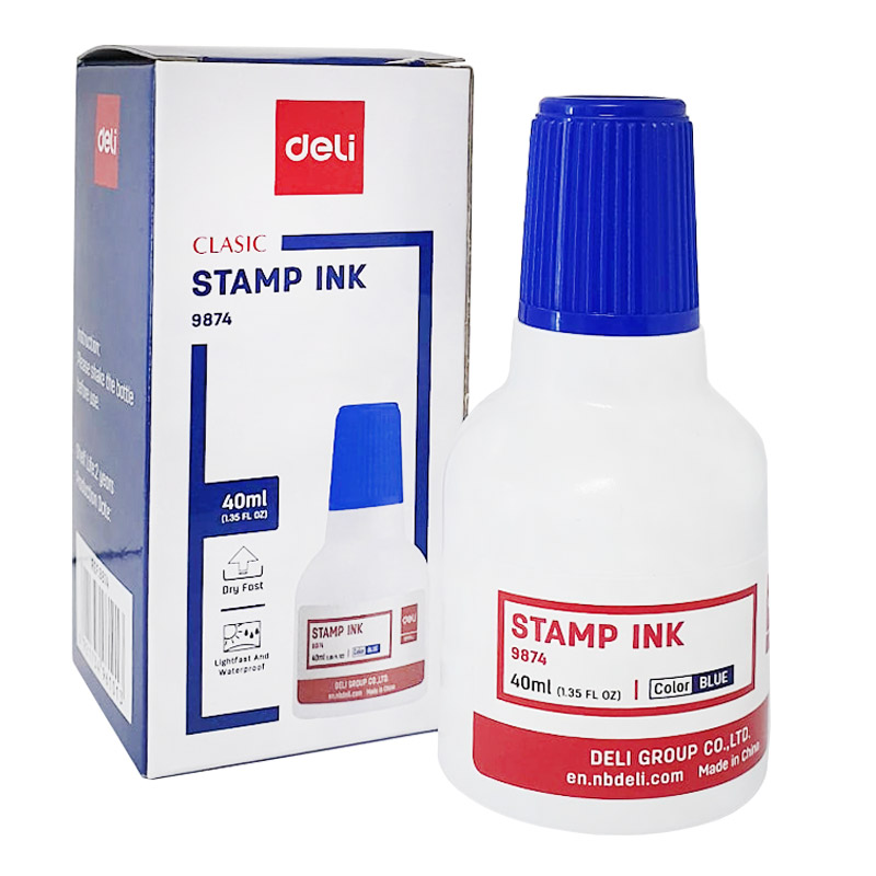 Tinta para Sellos,  40 ml, Azul - Deli 9874