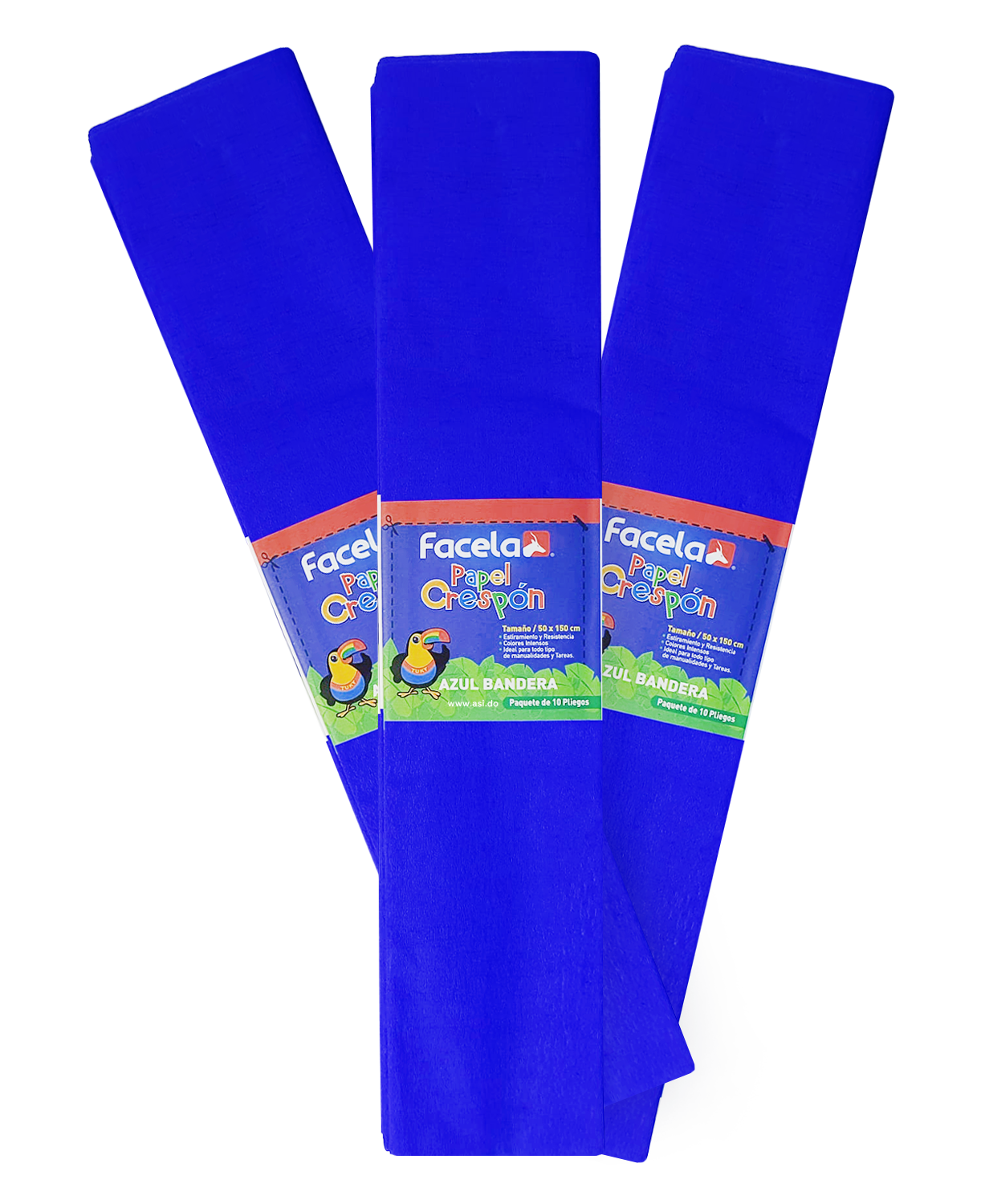 Papel Crepé Azul Royal, 150 cm - 10 pcs