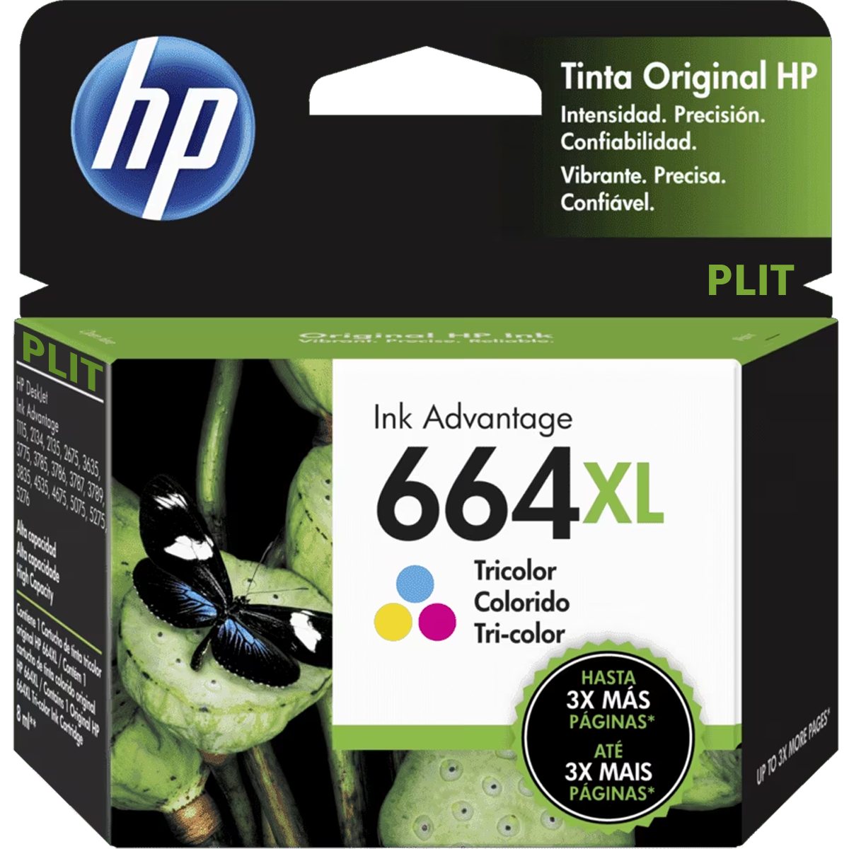 ORIGINAL: Cartucho de Tinta Original HP 664XL Tri-color 8ml #F6V30AL