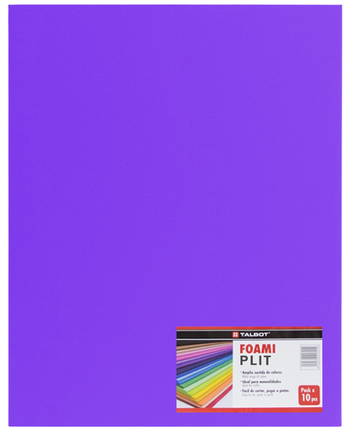 Cartulina Foami Liso 20" x 28" Morado, 10 pcs