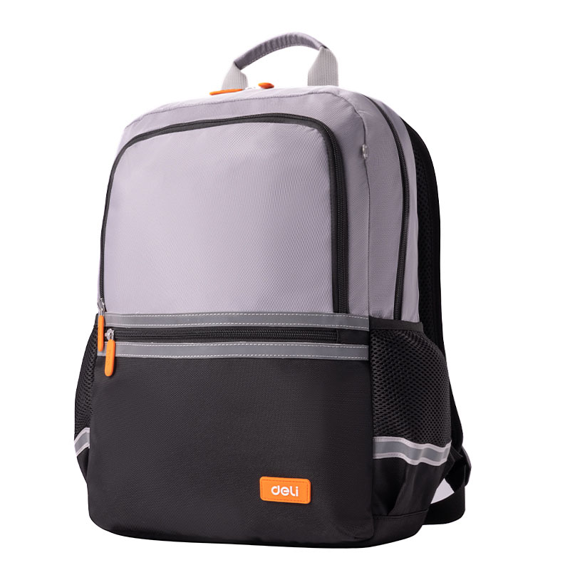 Mochila Escolar 16" Gris para Estudiantes Deli BB159