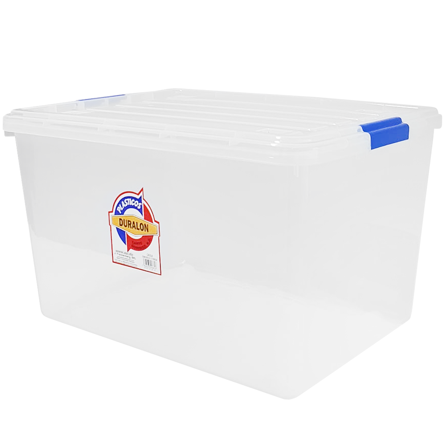 Caja Plástica Transparente con Tapa y Ruedas, 51 Litro
