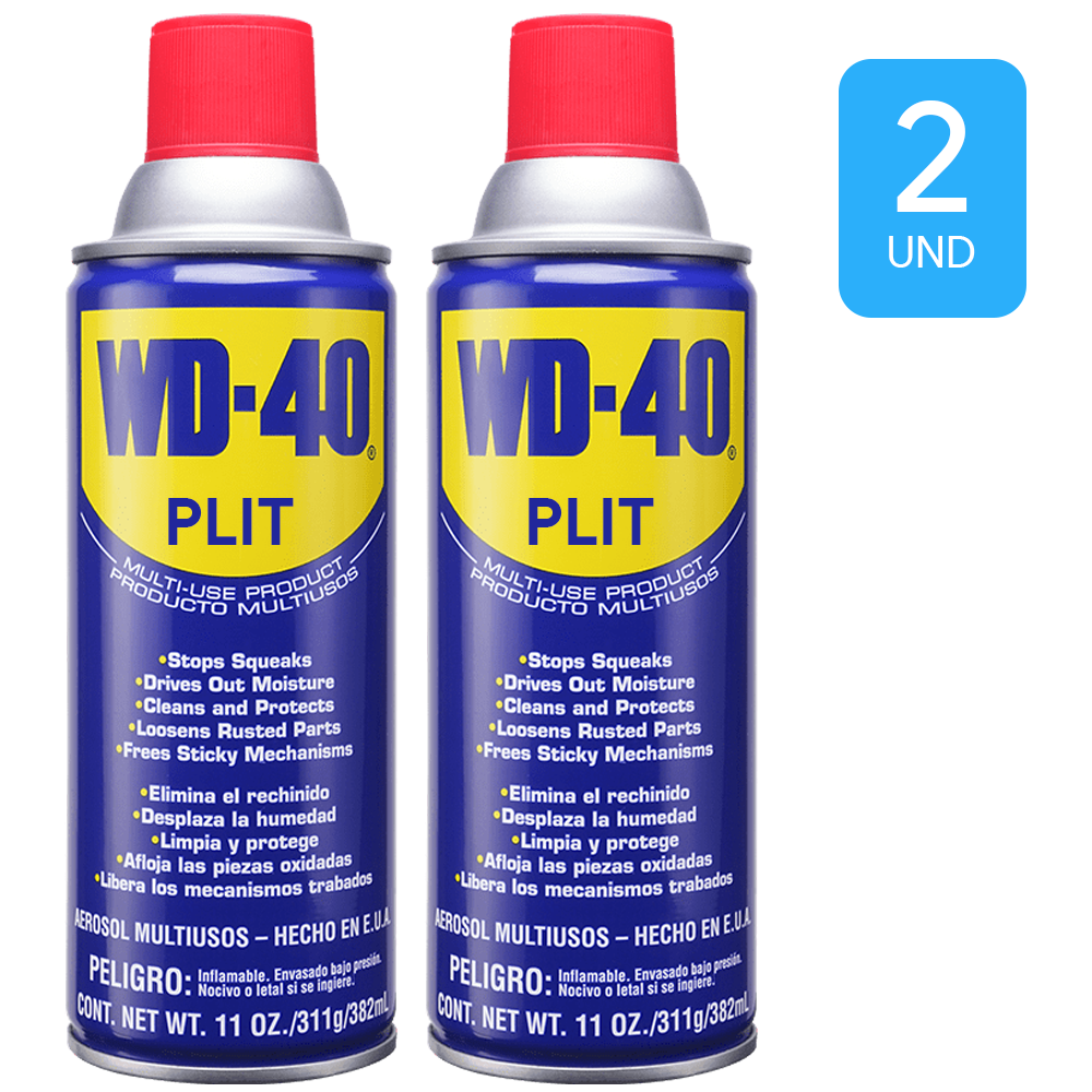 Aerosol Multisusos WD-40 Lubricante, Desengrasante, Penetrante y Antióxido 11 oz, 2 pcs WD40