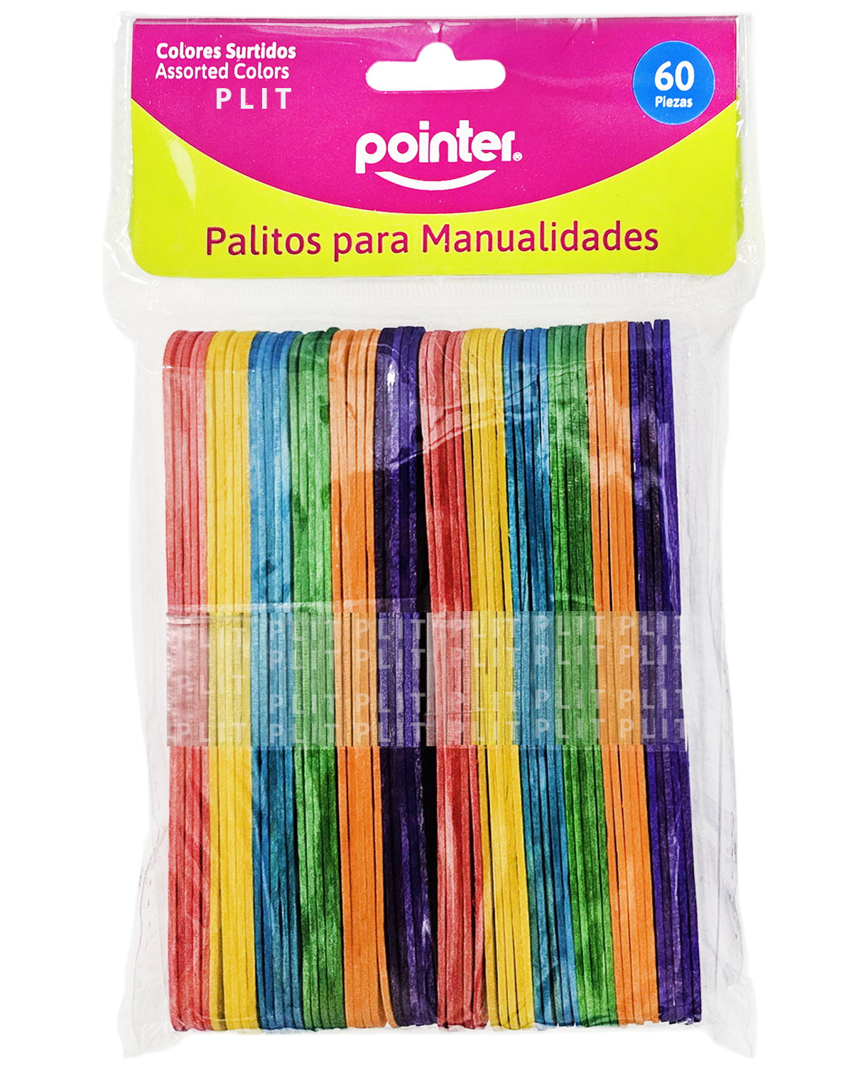 Palitos de Madera Baja Lengua para Helados y Manualidades de Colores, 60 pcs