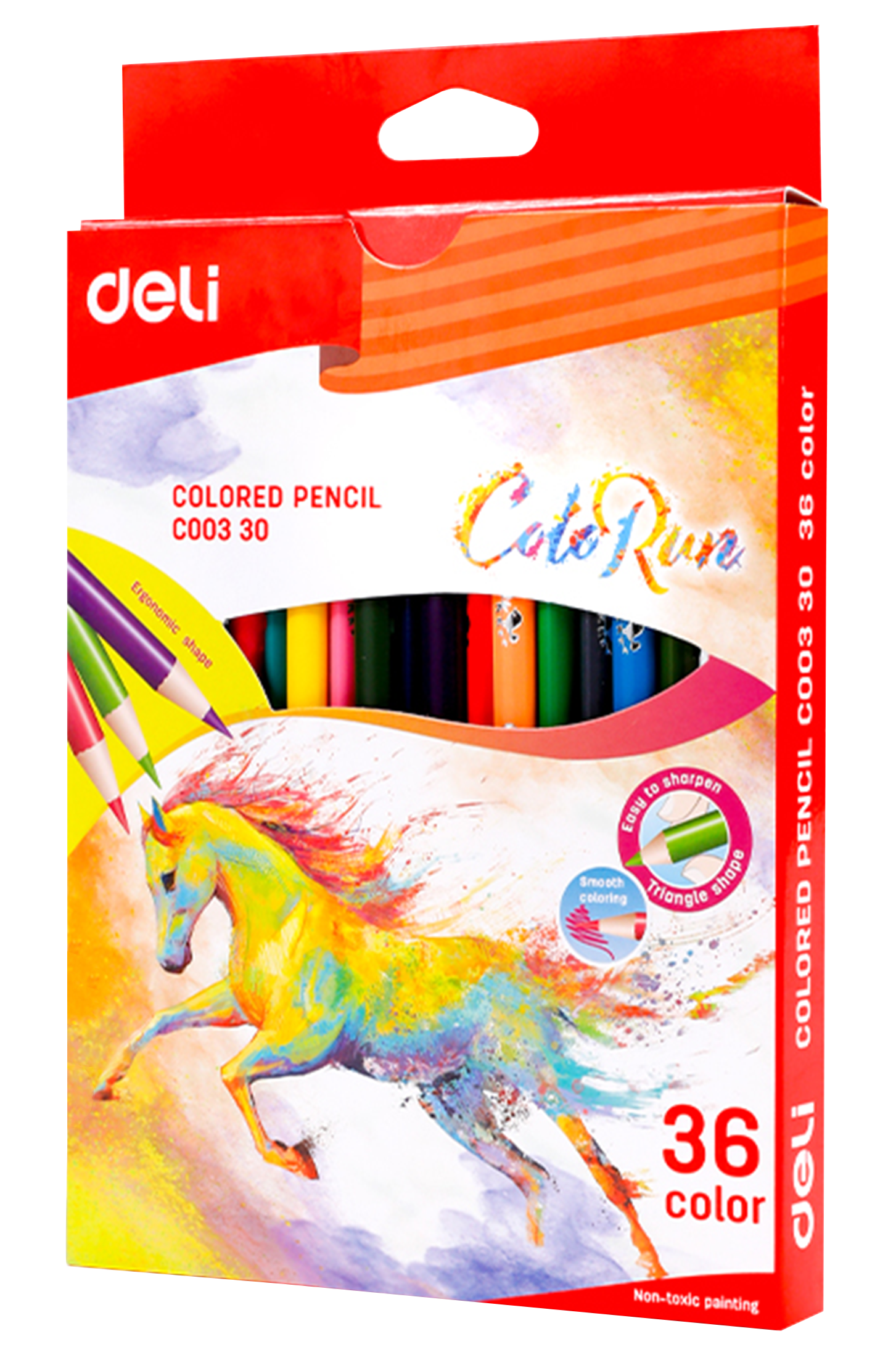 Lápices de Colores 6.9" Pulgadas, 36pcs - Deli Color Run C00330