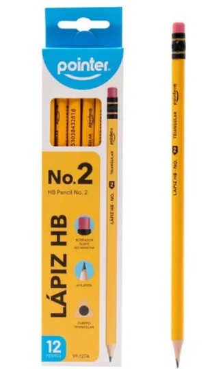 Lápiz HB #2 Amarillo Pointer YP-12HA, 12 unidades