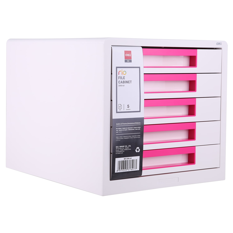 Archivo de 5 Gavetas para Escritorio, Rosado - Deli Rio Z01033
