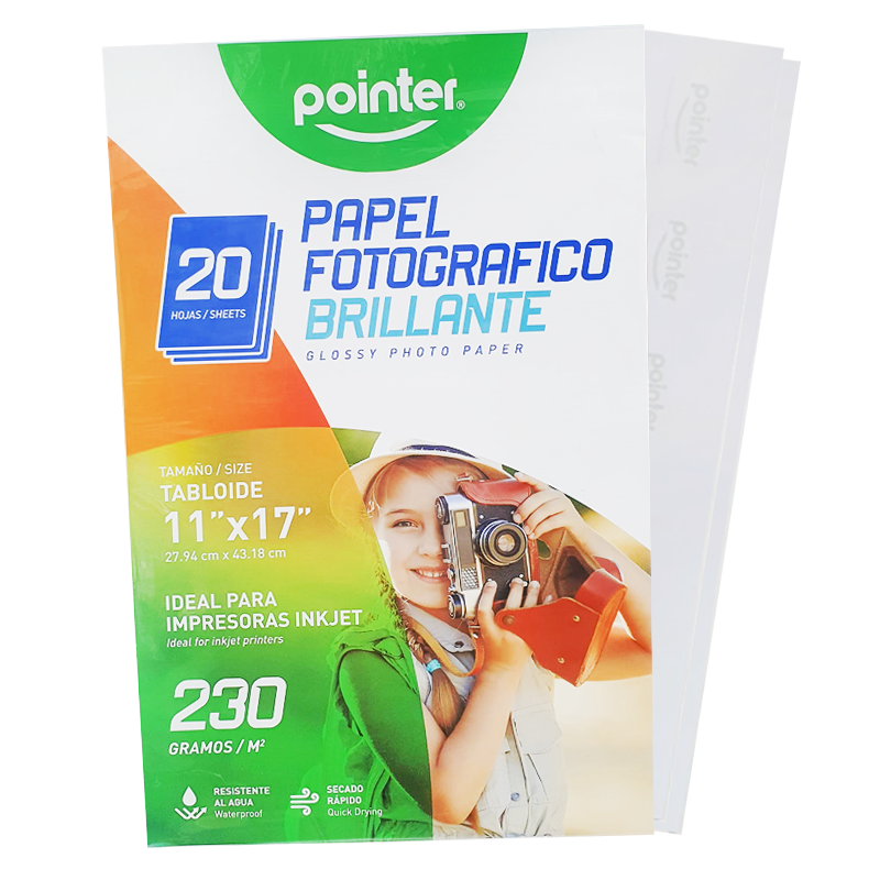 Papel Fotográfico 11″ x 17″ Brillante, 230 gr - Pointer