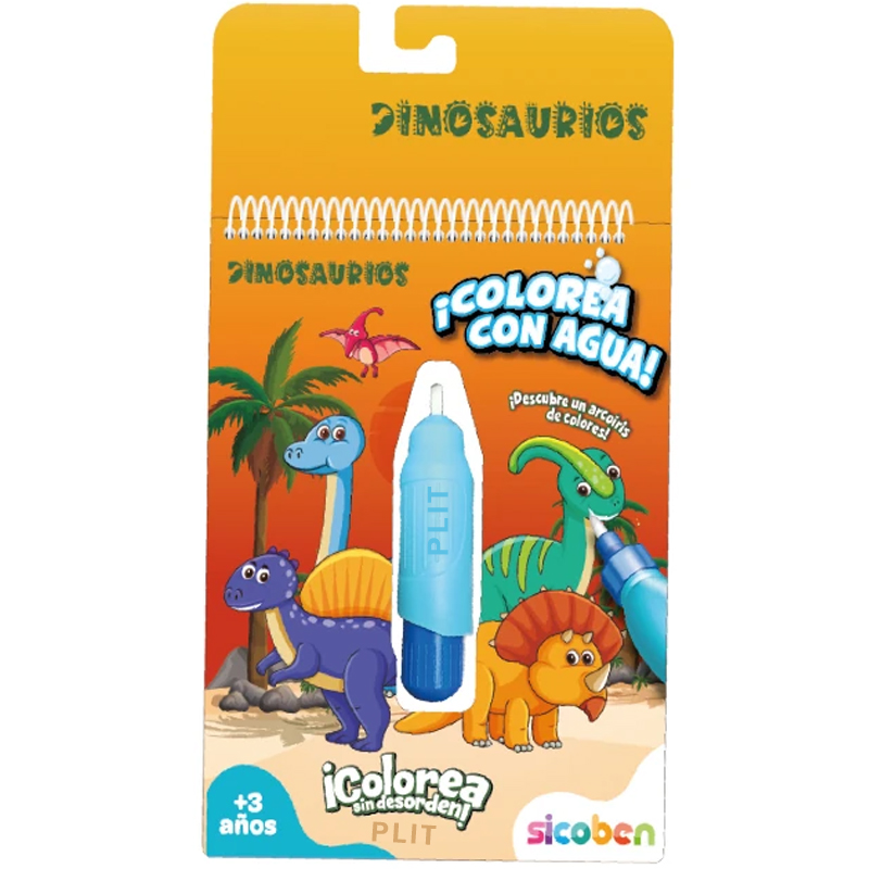 Libro para Colorear con Agua Dibujos de Dinosaurios - Sicoben 258262