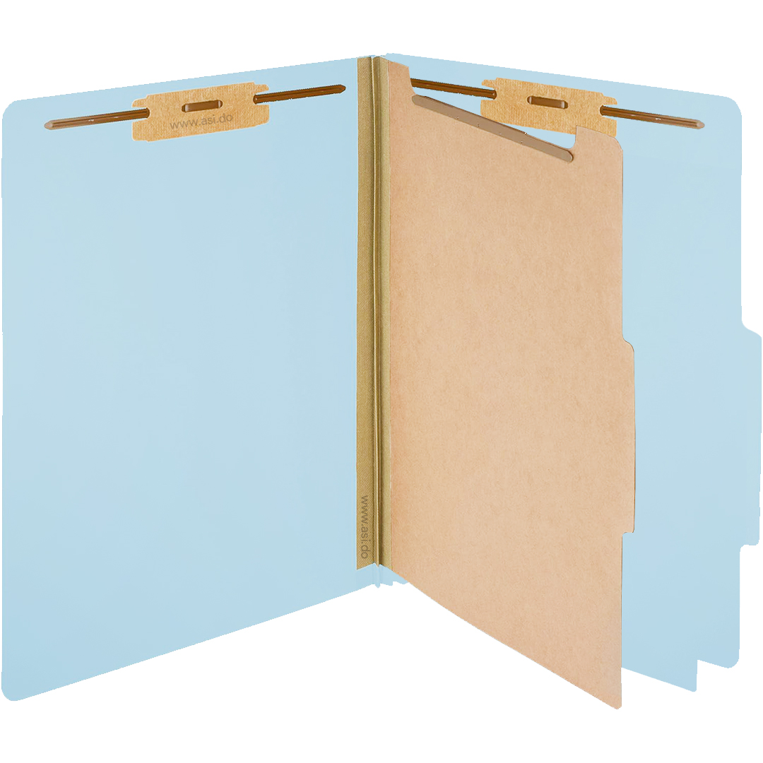 Folders Partition 4 Divisiones, 8.5" x 11" Azul Claro