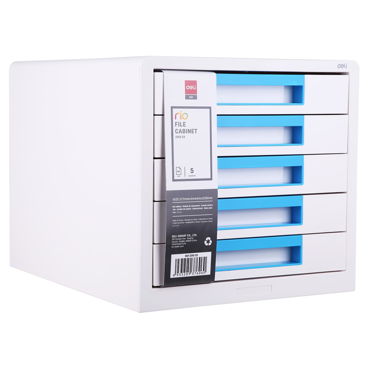 Archivo de 5 Gavetas para Escritorio, Azul - Deli Rio Z01033