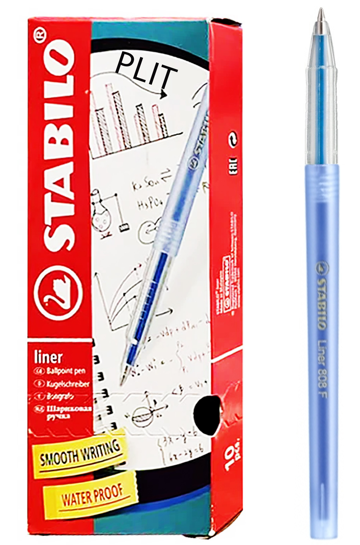 Bolígrafo Stabilo Liner 808 Azul, 10 Lapiceros