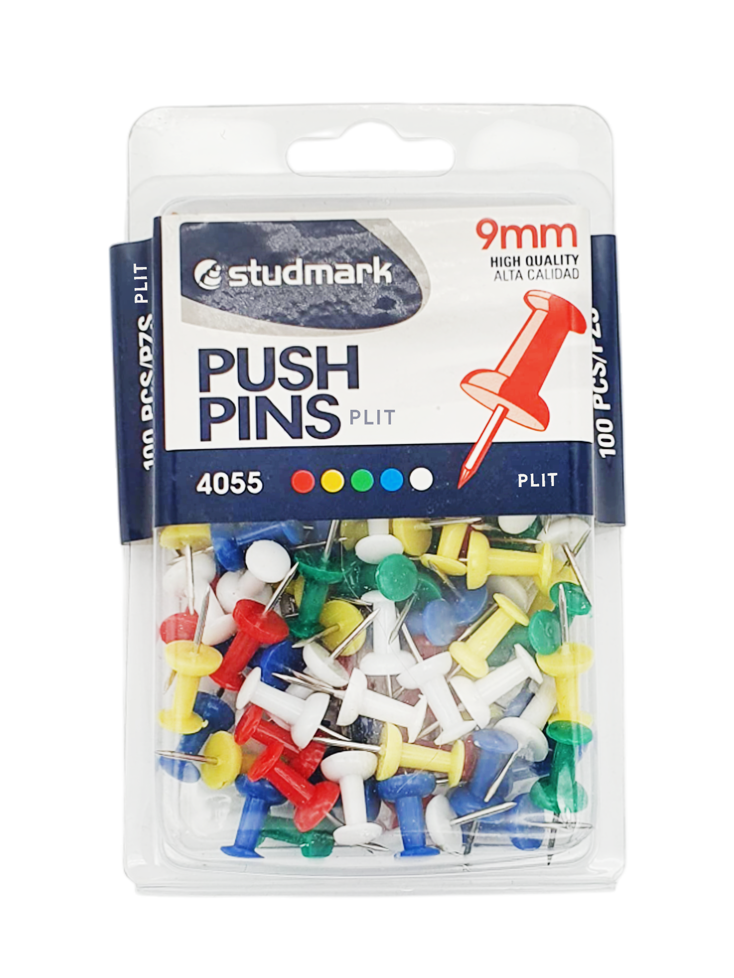 Chinchetas Tachuelas Studmark (Push Pins), Colores Surtidos, 100pcs 
