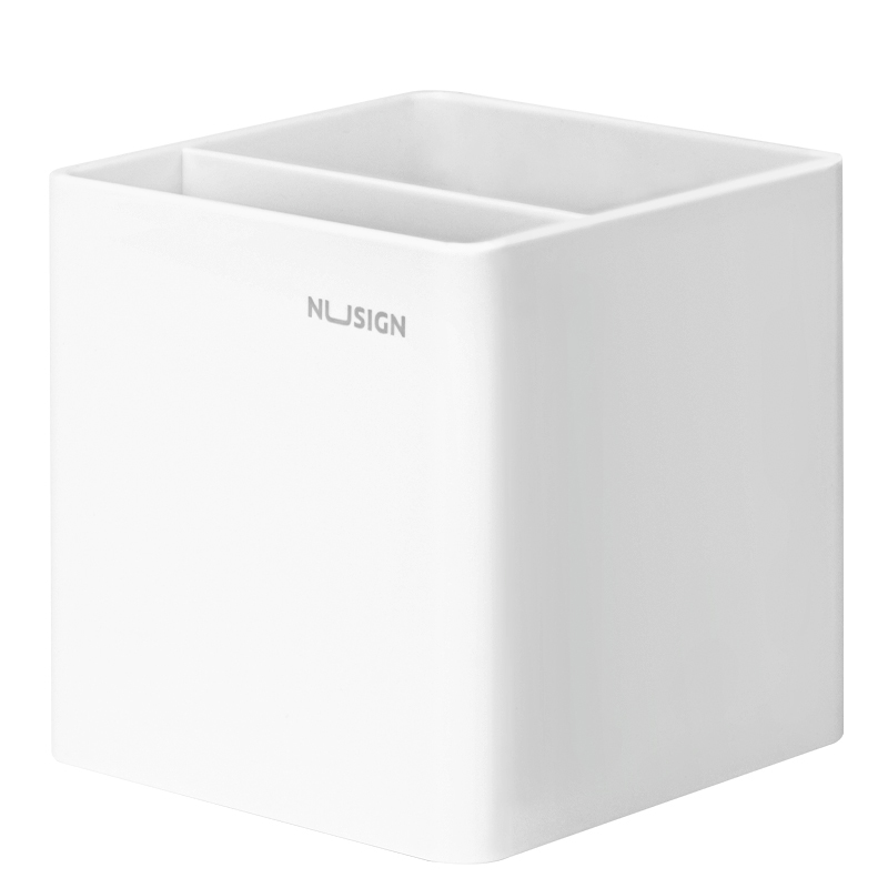 Porta Lápiz Cuadrado de Estilo Minimalista, Blanco - Deli Nusign ENS011
