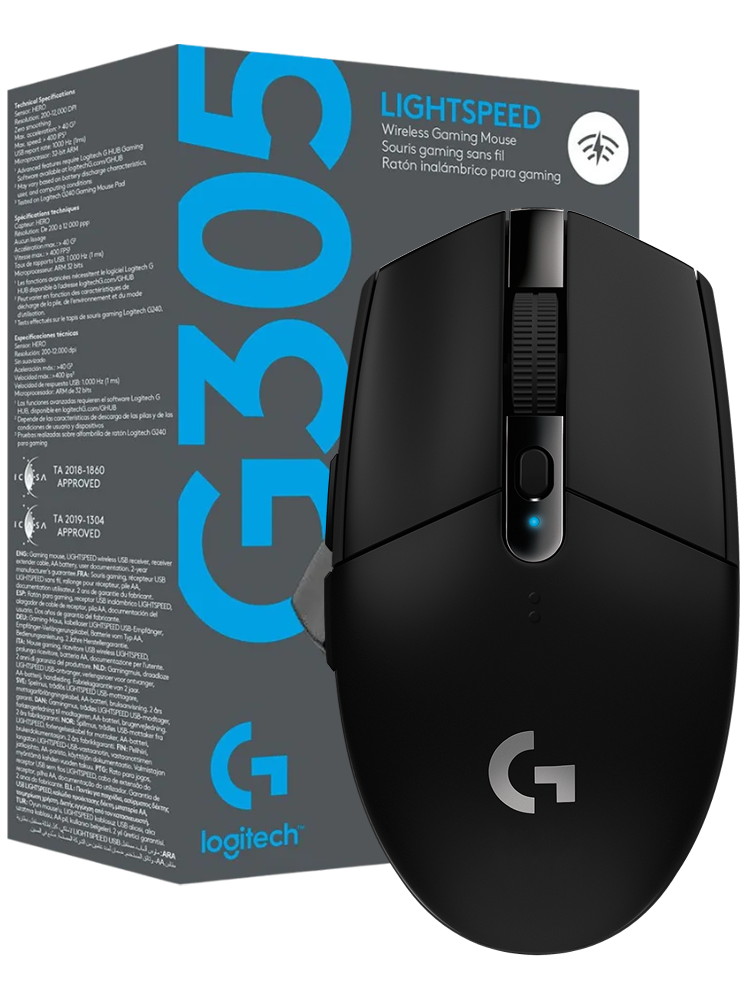 Mouse Gamer 12,000 DPI Logitech G305 Lightspeed Wireless Gaming, Negro