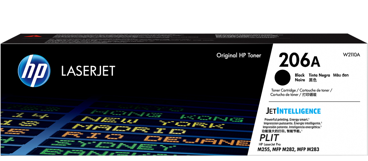 Original: Toner HP 206A (W2110A), Negro