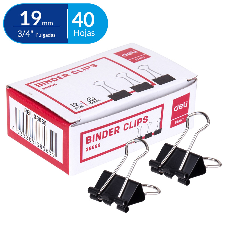 Clips Billeteros 19 mm (3/4"), 12 pcs - Deli Start