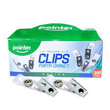 Clips Porta Carnet tipo Broche, 100 pcs – Pointer B05-2H