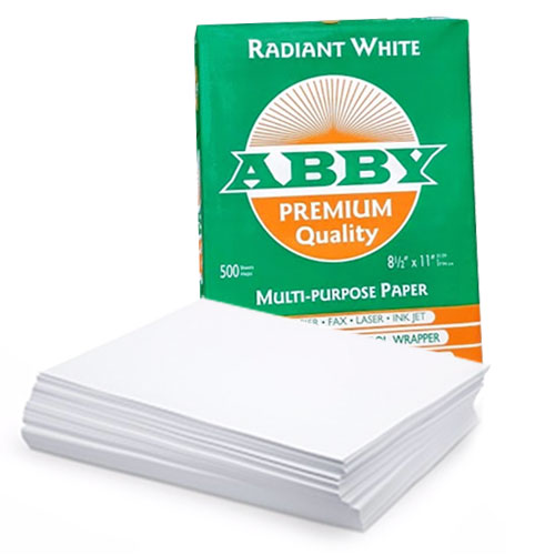 Resma de Papel 8.5” x 11”, 500 Hojas - ABBY PREMIUN