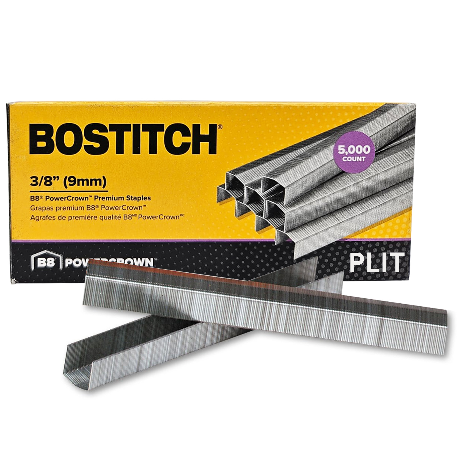 Grapas Premium B8 Bostitch 3/8 (9 Mm) PowerCrown 5,000 pcs - #STCR21153-8