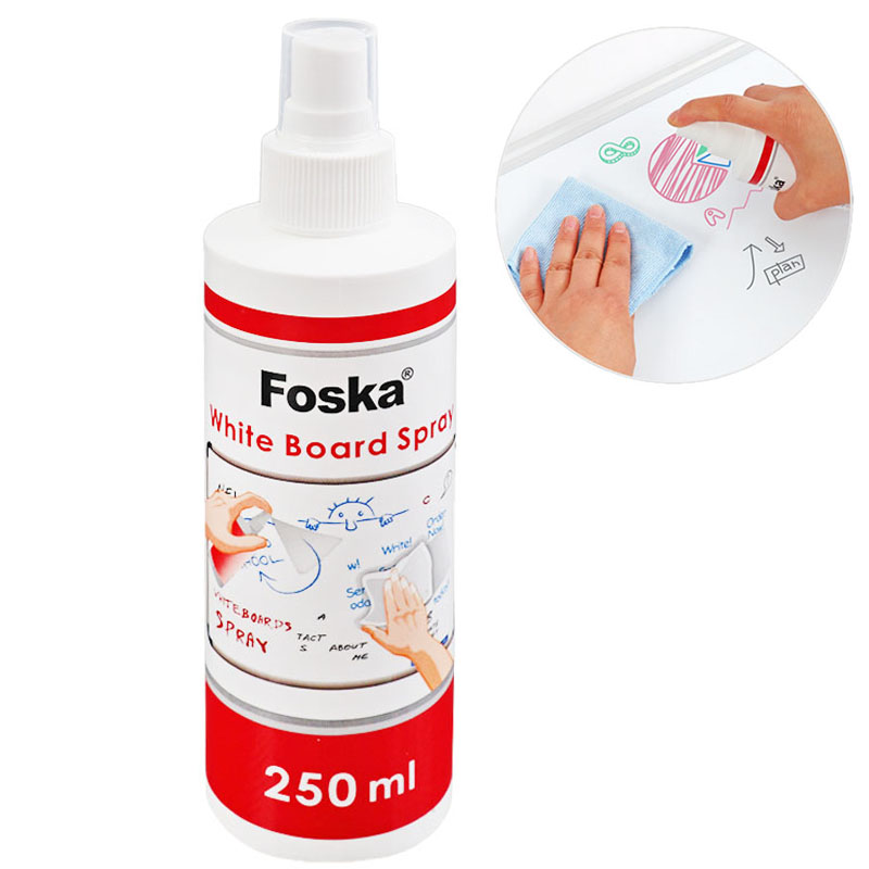 Spray Líquido Limpiador de Pizarra Blanca sin Alcohol, 250 Ml - Foska EN5203
