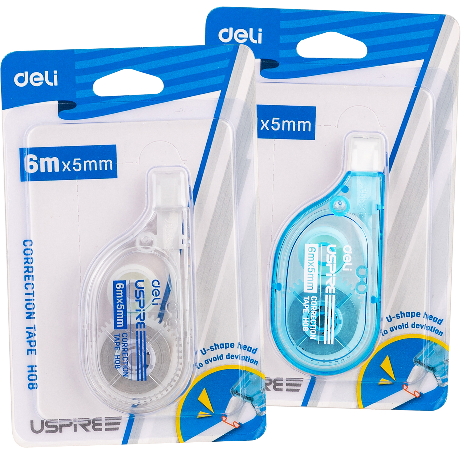 Cinta Corrector en Seco Blanco Deli Uspire Blister H08