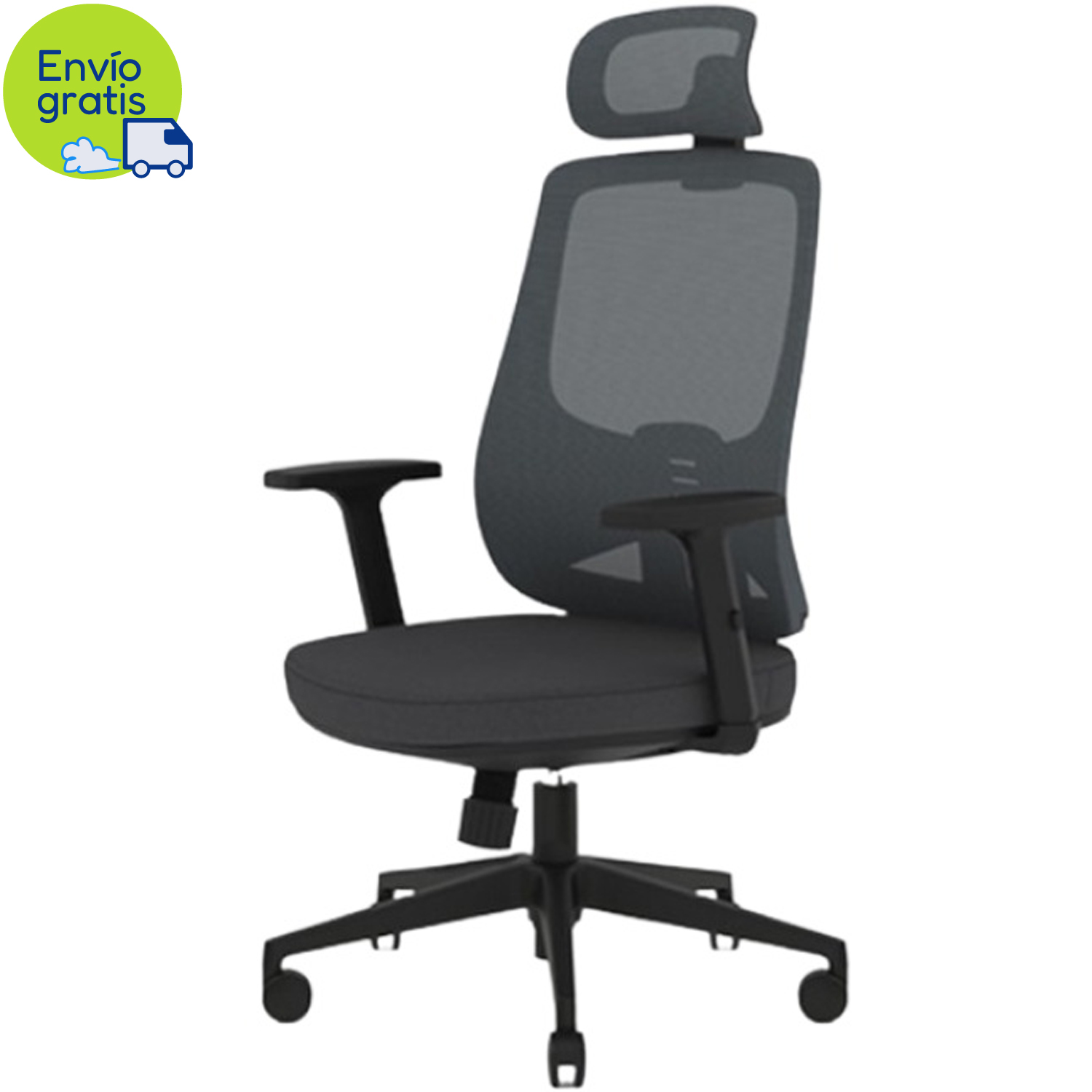 Silla Ejecutiva Ergonómica en Malla con Cabezal y Soporte Lumbar Deli CDMV01