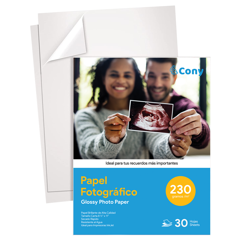Papel Fotográfico 8 ½" x 11", Brillante, 230 gr,  30 Hojas