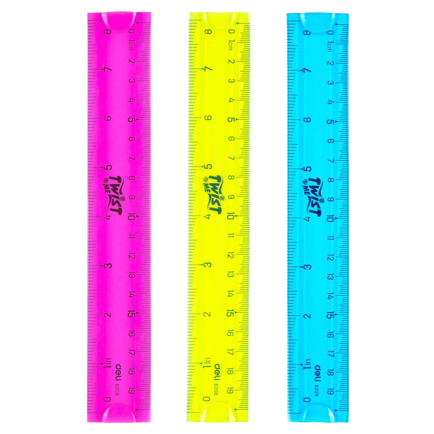 Regla Plástica Super Flexible 8" / 20 cm - Deli Twist Me 6208