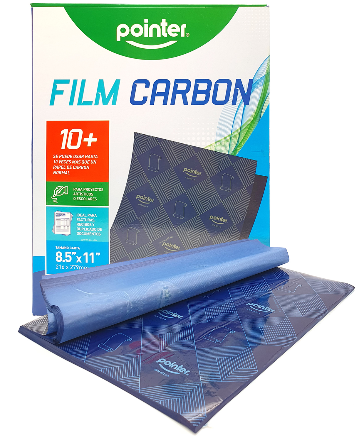 Papel Carbón 8.5" x 11", Azul - Pointer #CFM-8511-A