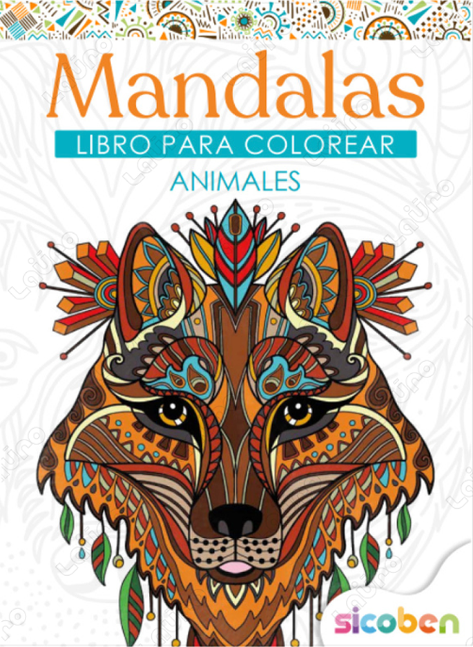Libro de Mandalas para Colorear Dibujos de Animales - Sicoben 379318
