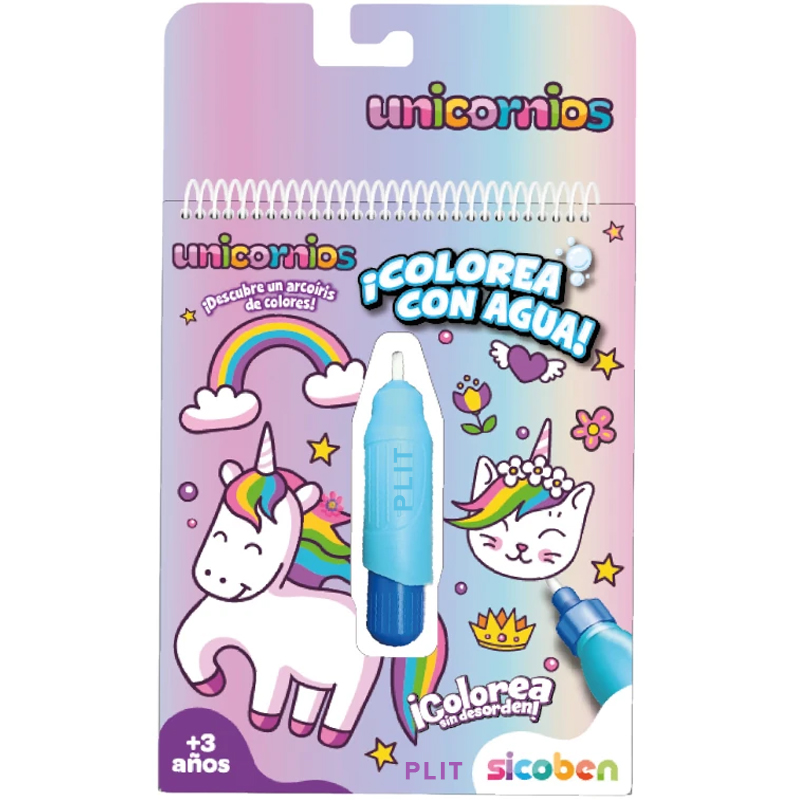 Libro para Colorear con Agua Dibujos de Unicornios - Sicoben 258262