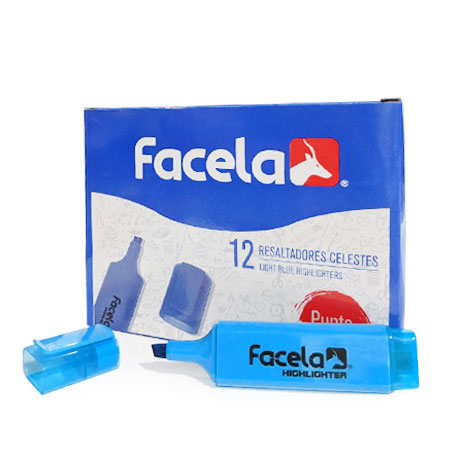 Resaltador Facela Plano, Azul